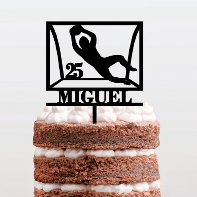 Topo Bolo Futebol Guarda-redes Baliza Nome e Idade