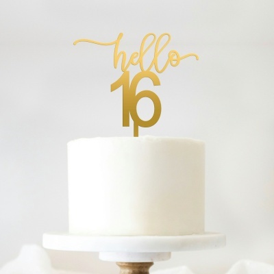 Topo Bolo Hello 16 Acrilico