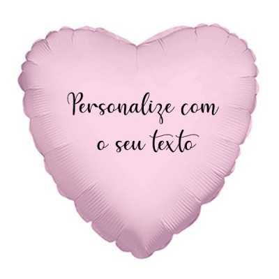Balão + Texto Coração Rosa Claro