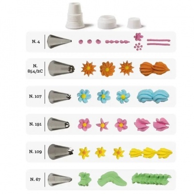 Conj. Bicos Pasteleiro Flores e Folhas