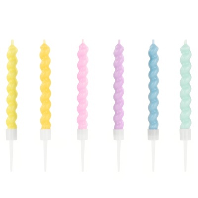 Velas Torcidas Cores Pastel