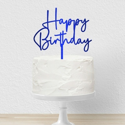 Topo Bolo Happy Birthday Letra 1 Acrilico