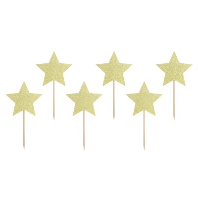 Toppers Estrelas Dourado Glitter
