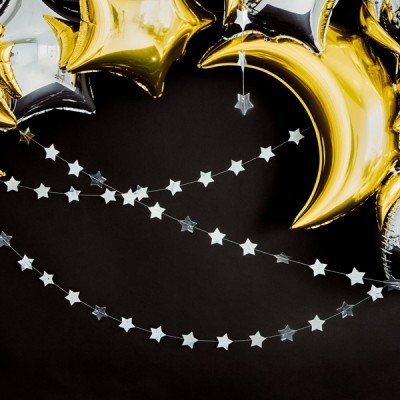 Grinalda Estrelas Prateado