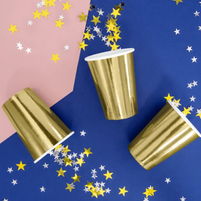 Copos Dourado Metálico Lisos