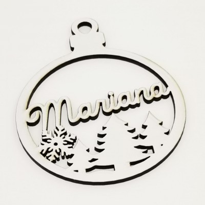 Bola Natal Recortada MDF Pinheiro