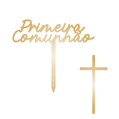 Topo Bolo Primeira Comunhão + Cruz