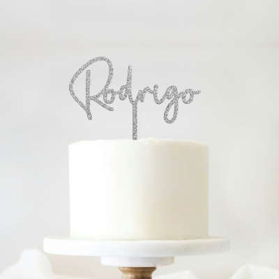 Topo Bolo Acrilico Letra 1 Glitter