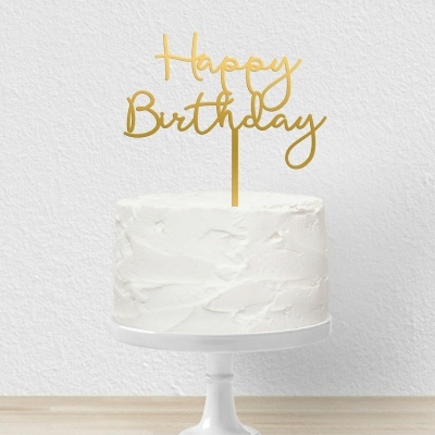 Topo Bolo Happy Birthday Letra 5 Acrilico