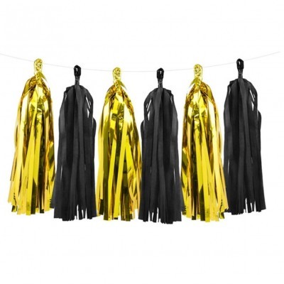 Grinalda Tassel Dourado e Preto
