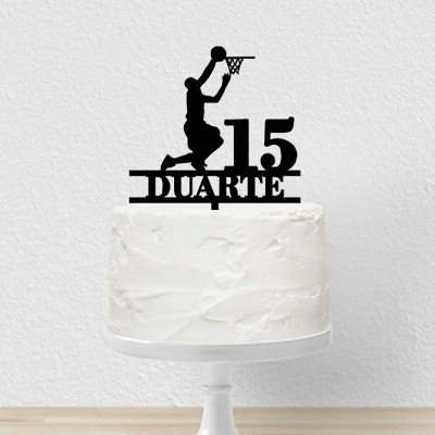 Topo Bolo Basquetebol Homem Nome e Idade