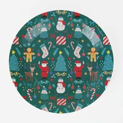 Pratos Padrão Natal Verde