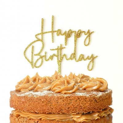 Topo Bolo Happy Birthday Letra 1 Acrilico Glitter