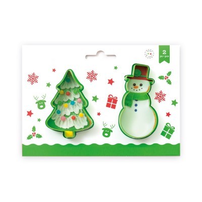 Conj. 2 Cortadores Pinheiro e Boneco de Neve