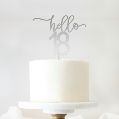 Topo Bolo Hello 18 Acrilico