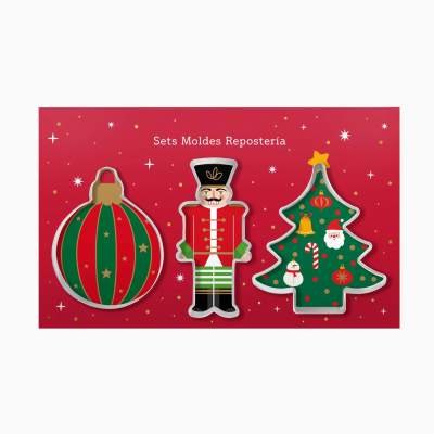 Conj. 3 Cortadores Natal Bola, Soldado, Árvore