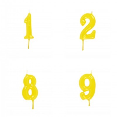 Vela Número Artesanal Amarelo