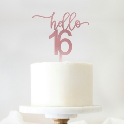 Topo Bolo Hello 16 Acrilico