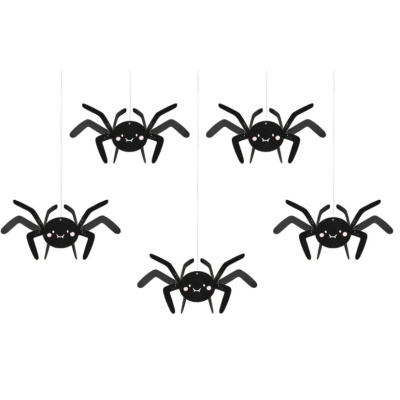 Conj. 5 Aranhas Decorativas