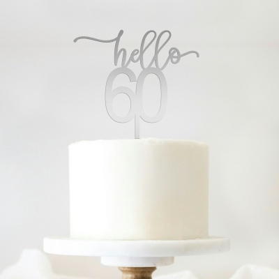 Topo Bolo Hello 60 Acrilico