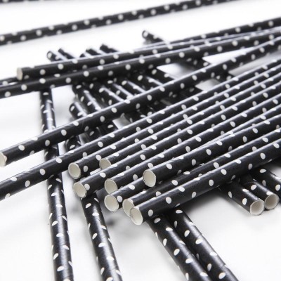 Palhinhas Pretas Bolinhas -  Conj. 10