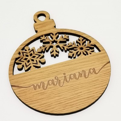 Bola Natal Gravada MDF