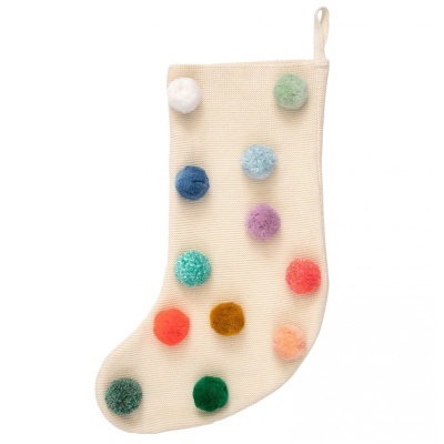 Meia de Natal Pompons