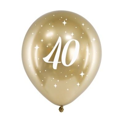 Conj. 6 Balões Dourados 40