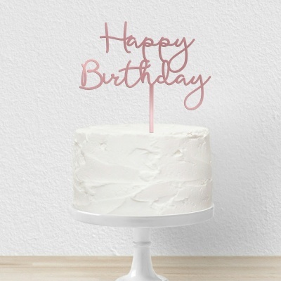 Topo Bolo Happy Birthday Letra 5 Acrilico