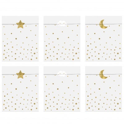 Sacos Papel Estrelinhas Douradas