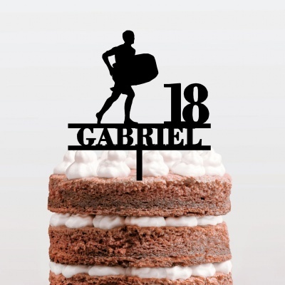 Topo Bolo Bodyboard Nome e Idade