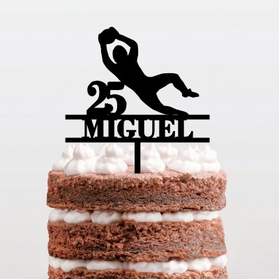 Topo Bolo Futebol Guarda-redes Nome e Idade