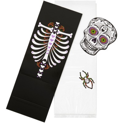 Conj. 6 Sacos Papel Caveira + Etiqueta