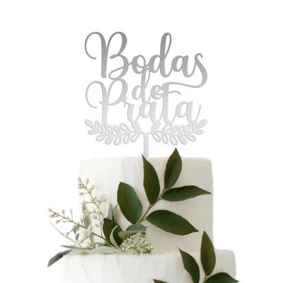 Topo Bolo Bodas de Prata