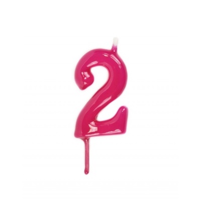 Vela Número Artesanal Rosa Forte