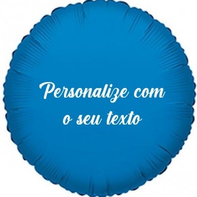 Balão + Texto Redondo Azul