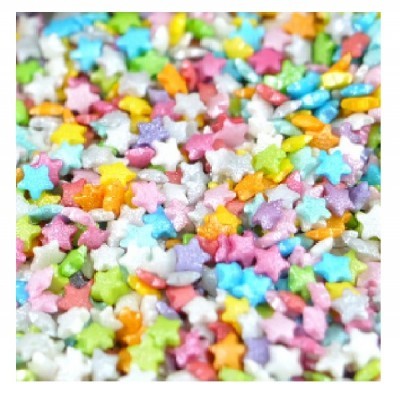 Confetis Açúcar Estrelas Coloridas Mini
