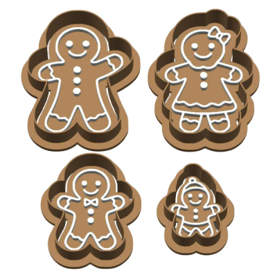 Conj. Cortadores Mini c/ Carimbo Boneco de Gengibre