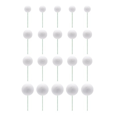 Toppers Bolas Glitter Branco - conj.20