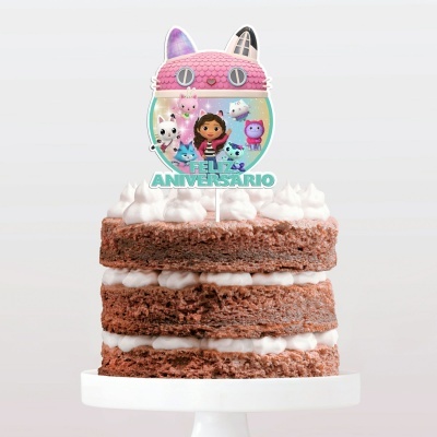 Topo Bolo Simples Gabby Menta