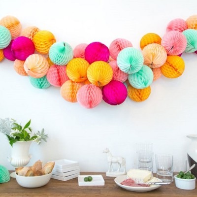 Grinalda Mini Bolas Rosa