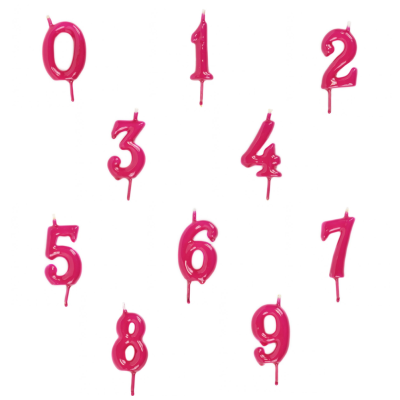 Vela Número Artesanal Rosa Forte