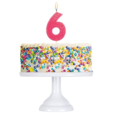 Vela Número Fluorescente 6