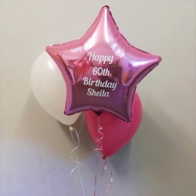 Balão + Texto Estrela Rosa