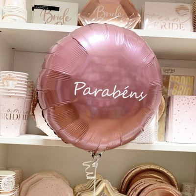 Balão + Texto Redondo Azul