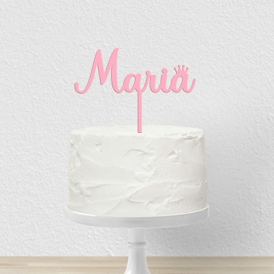 Topo Bolo Nome Coroa