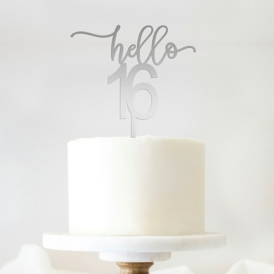 Topo Bolo Hello 16 Acrilico