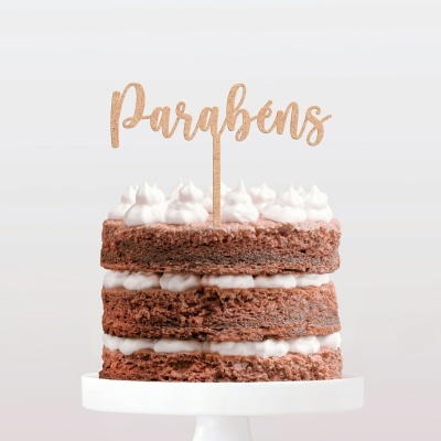 Topo Bolo Parabéns Letra 2 MDF