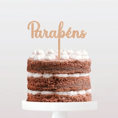 Topo Bolo Parabéns Letra 3 MDF