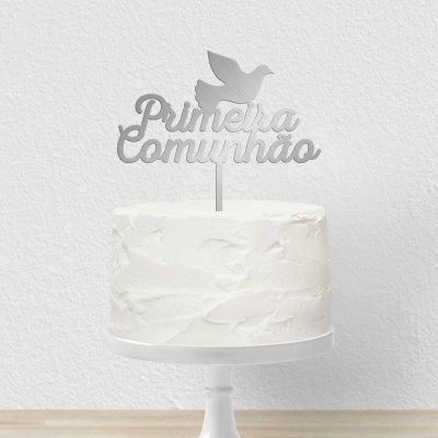 Topo Bolo Primeira Comunhão Acrilico